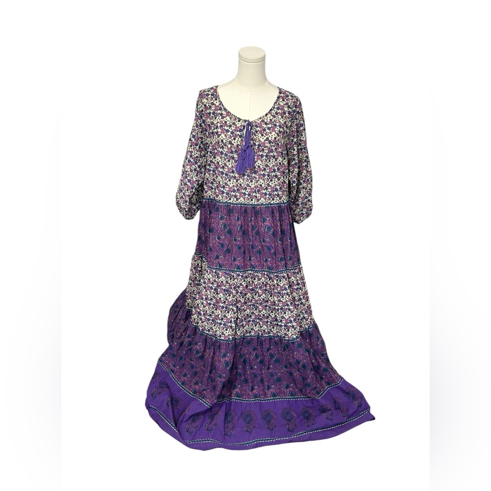 NATURAL LIFE Purple Floral Tiered Maxi Dress